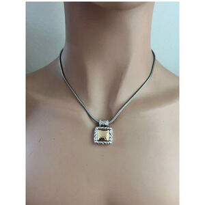 Brighton REGINA Silver Gold Pendant Necklace Reversible